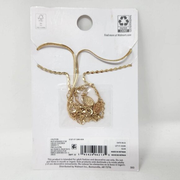 Time And Tru Pisces Necklace Set 16" & 18" Gold-Tone - Picture 5 of 6